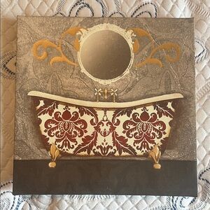 Elegant Bathtub Wall Art with Gold Accents